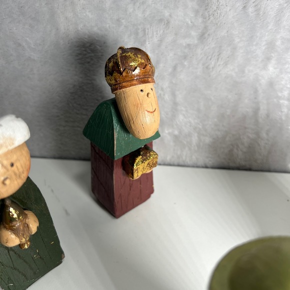 Wooden Nativity Set 9 Piece Figurines Shepherd Angel Jesus Rustic hand painted - Picture 7 of 12